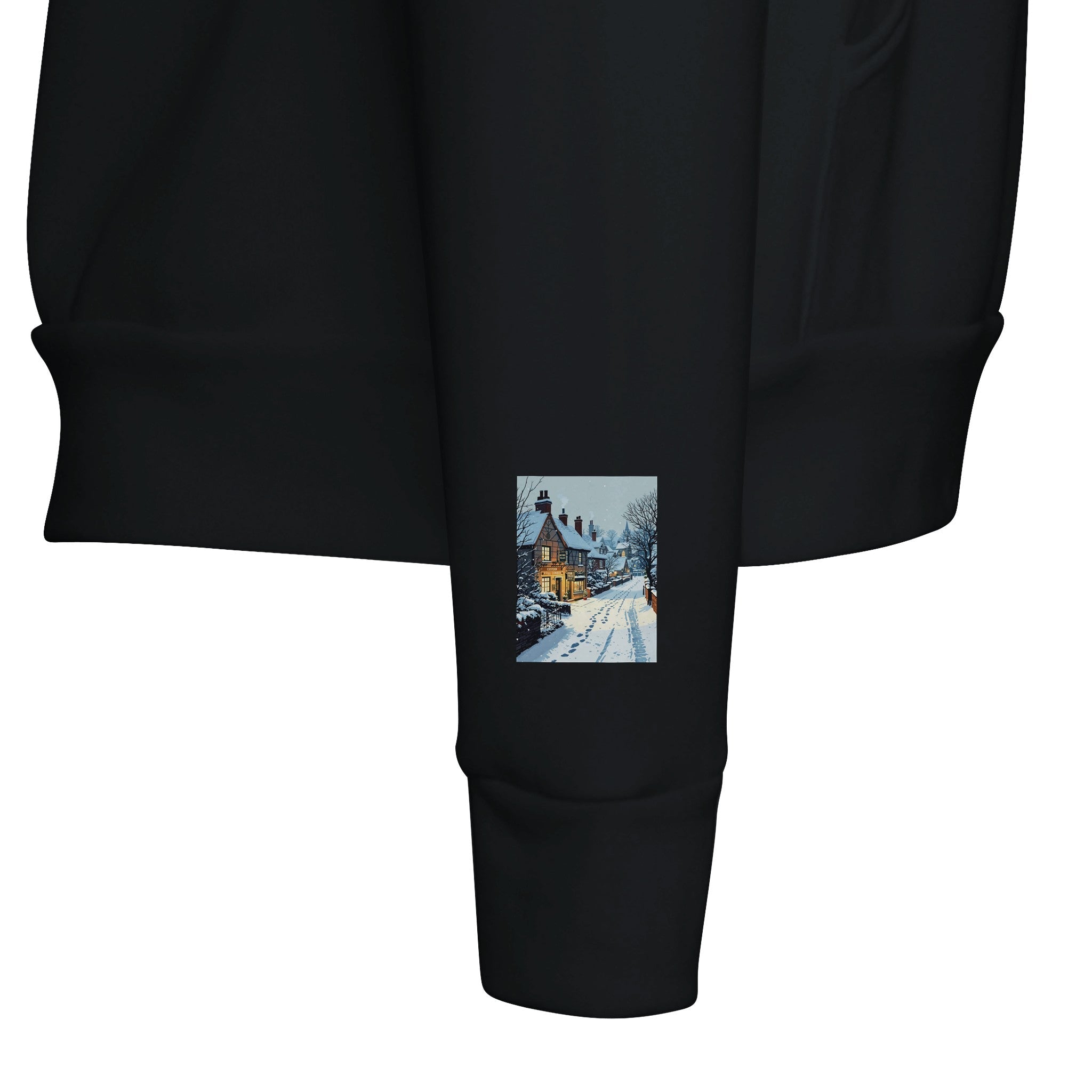 British Winter Village Pub Snowfall Hoodie | UK Winter Gift - Wild Thread Co