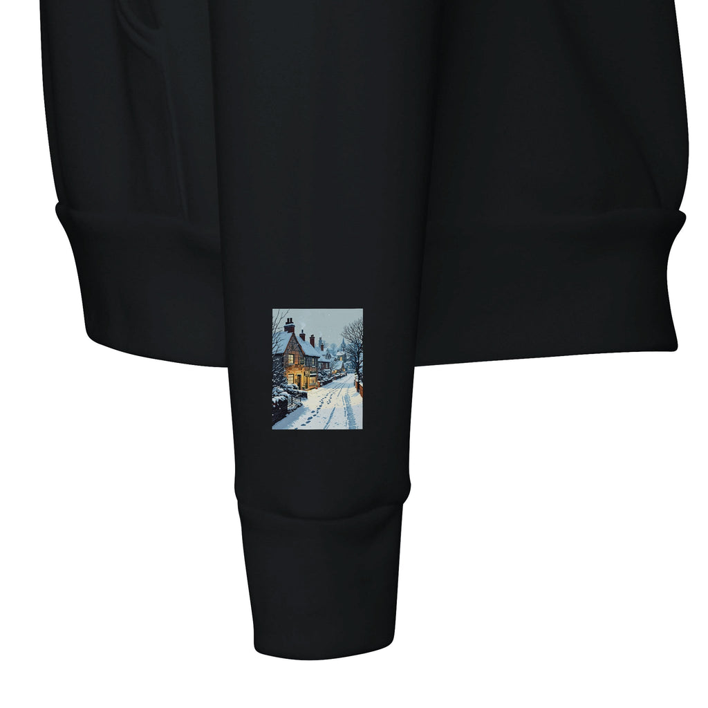 British Winter Village Pub Snowfall Hoodie | UK Winter Gift - Wild Thread Co