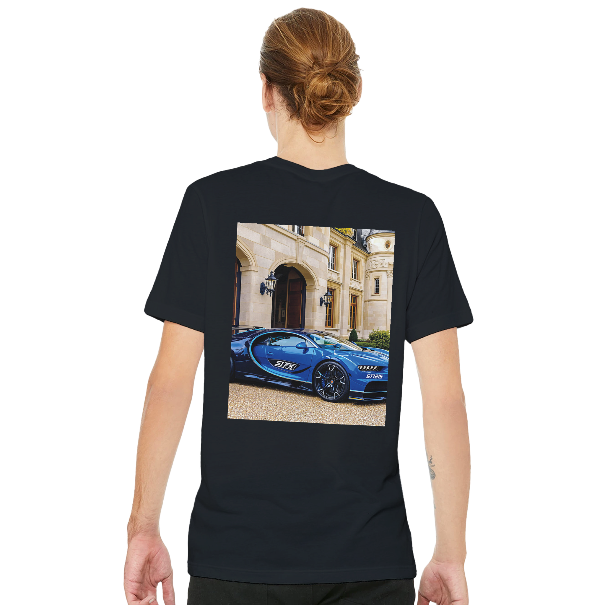 Bugatti Chiron Blue T-Shirt — detail view | Wild Thread Co
