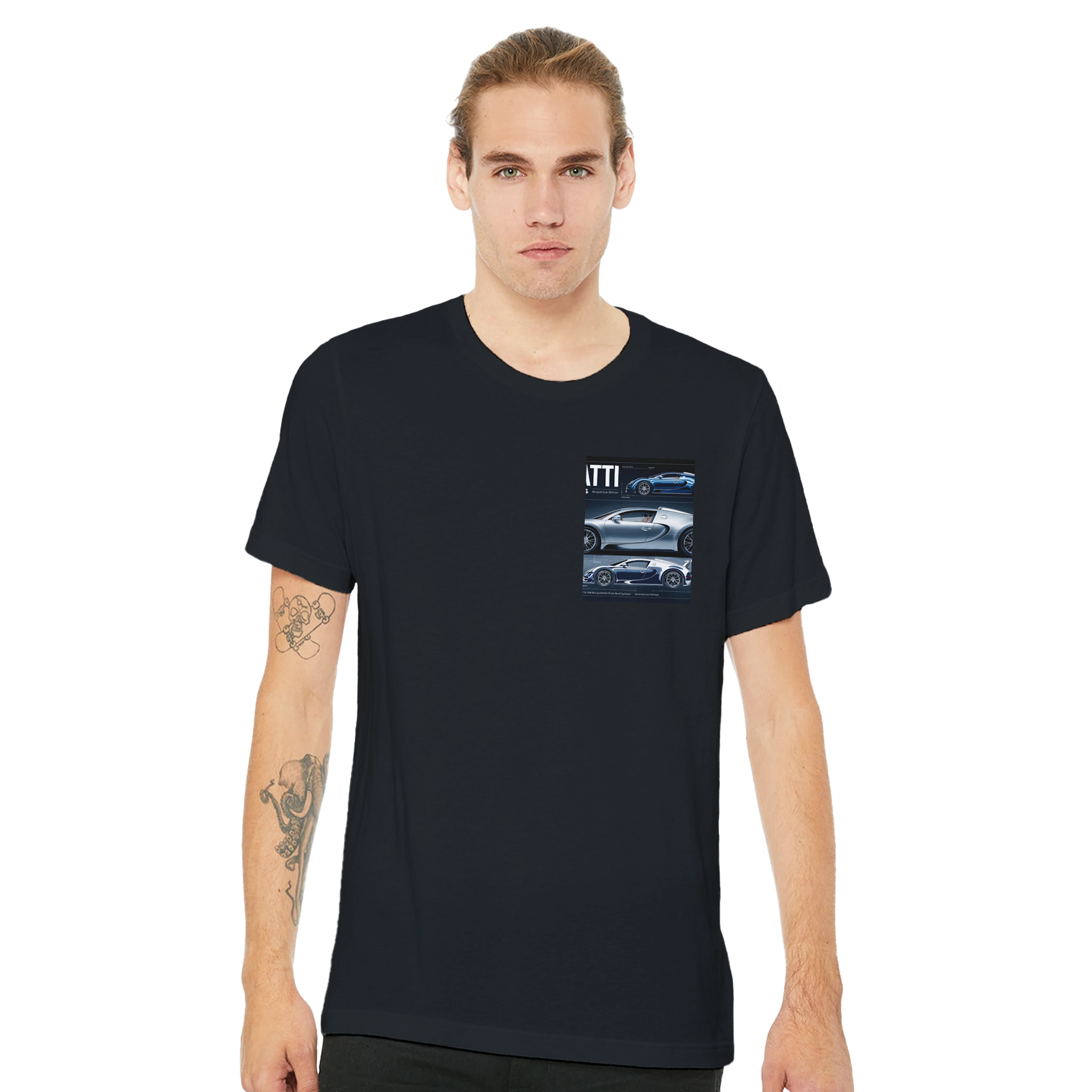 Bugatti Veyron 1001bhp Engineering Spec T-Shirt — detail view | Wild Thread Co