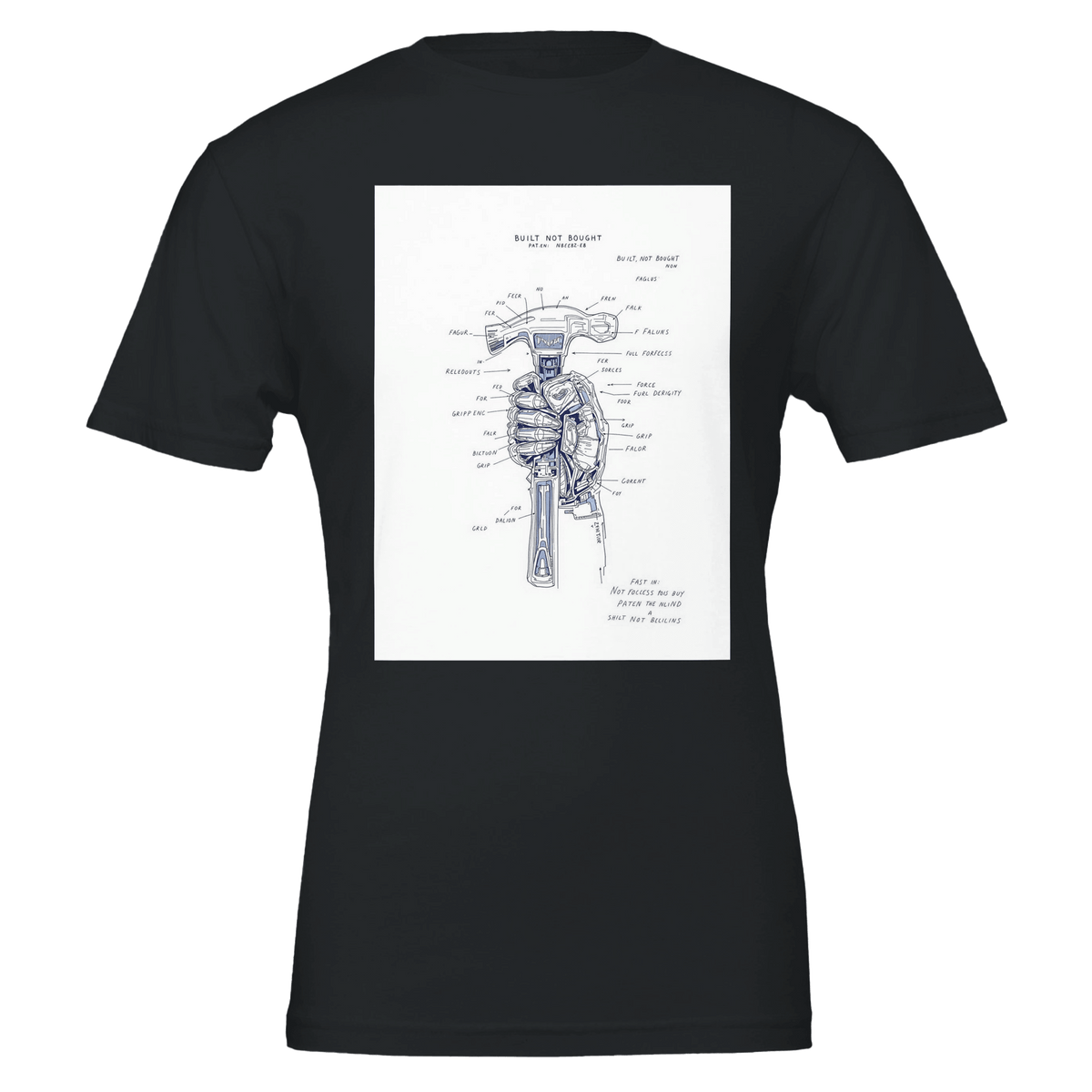 Builder Patent Hand Hammer T-Shirt | Tradesman Gift UK - Wild Thread Co