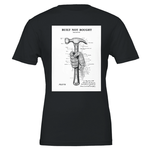 Built Not Bought Engineer Patent Hand Hammer Tradesman Gift T-Shirt - Wild Thread Co