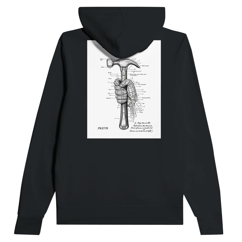 Built Not Bought Hoodie | Engineering Patent Hand Hammer Design Trades Hoodie - Wild Thread Co