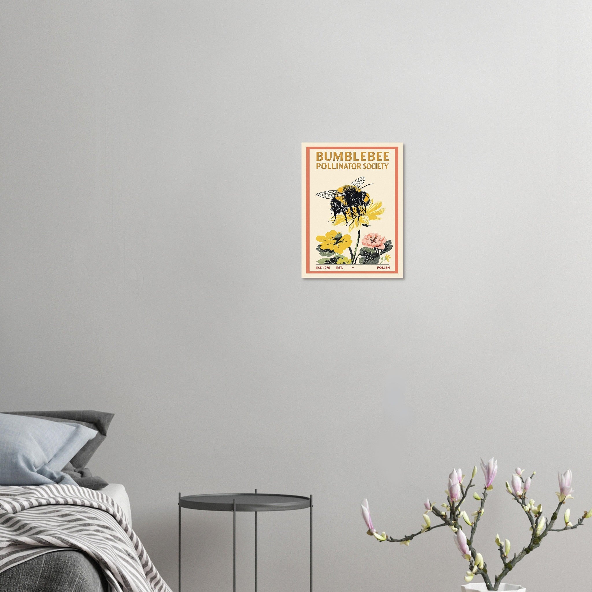 Bumblebee Vintage Travel Art Wall Art UK Art Print Poster Wall Art UK UK Gift Art Print — detail view | Wild Thread Co