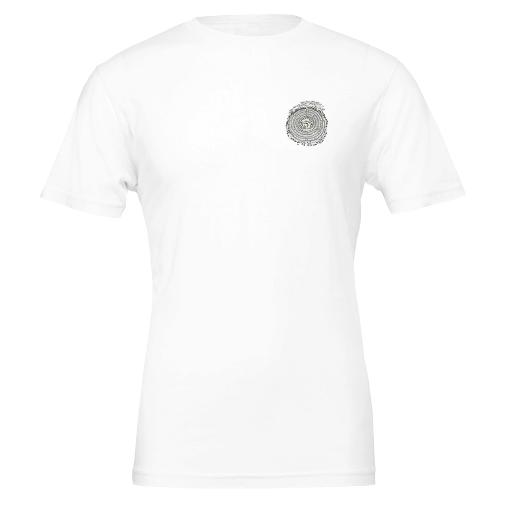 Iron Age Hill Fort Aerial T-Shirt — detail view | Wild Thread Co