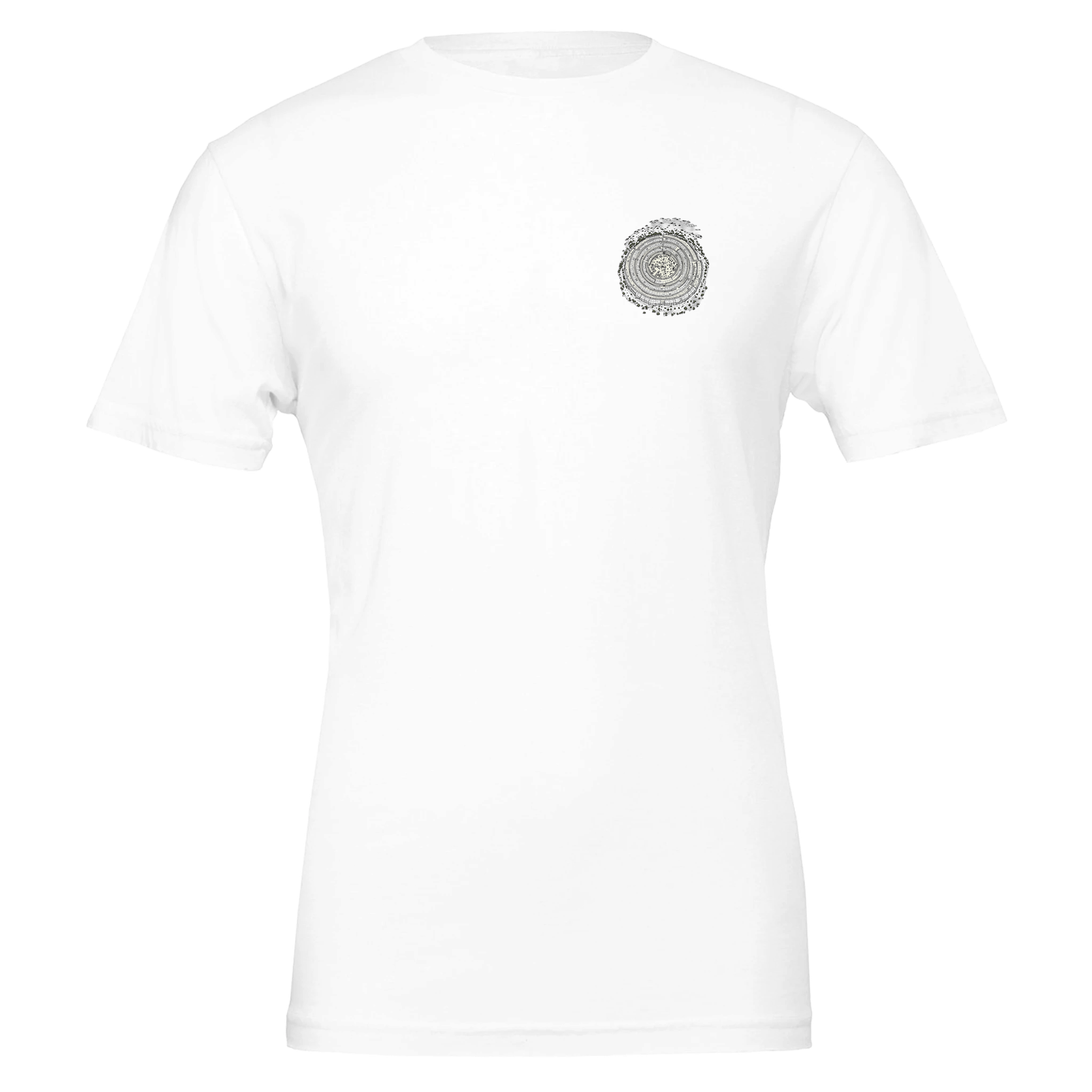 Iron Age Hill Fort Aerial T-Shirt — detail view | Wild Thread Co