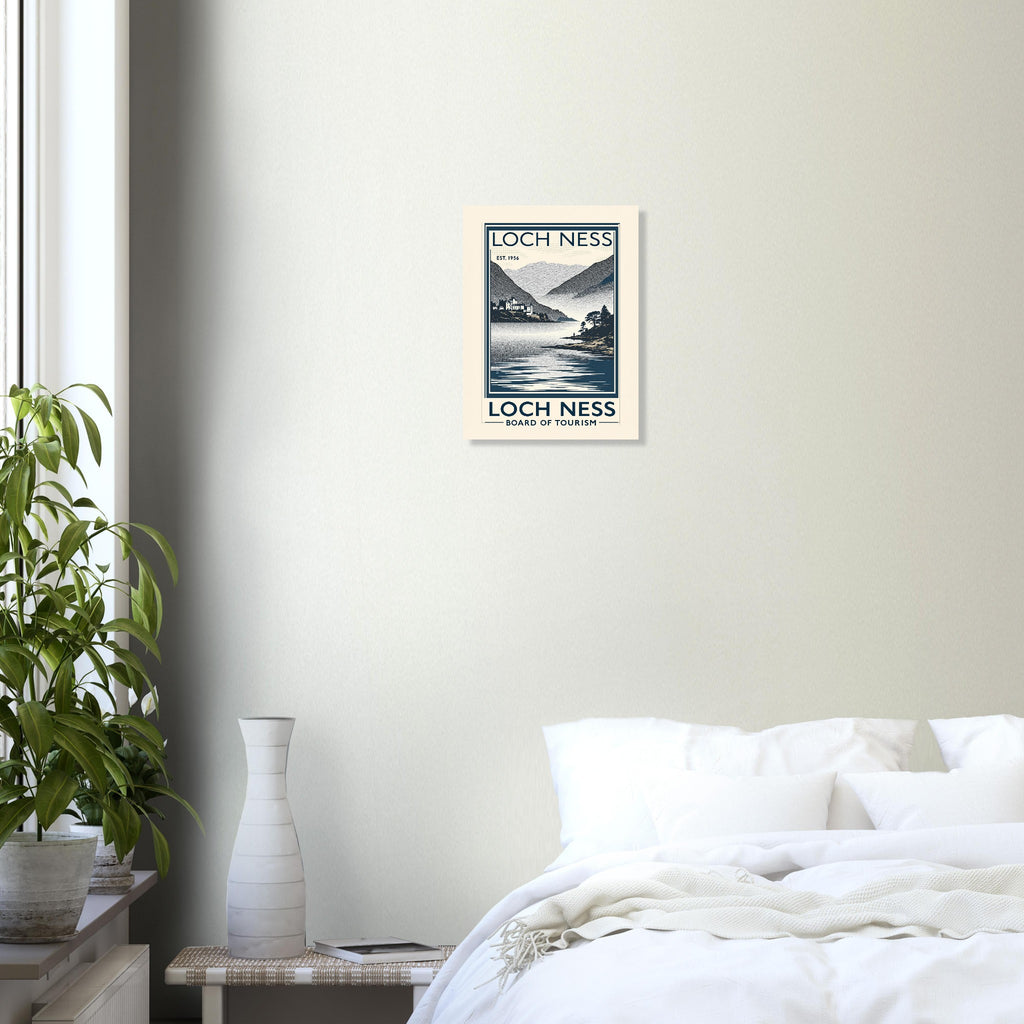 Loch Ness Vintage Travel Poster Art Print — detail view | Wild Thread Co
