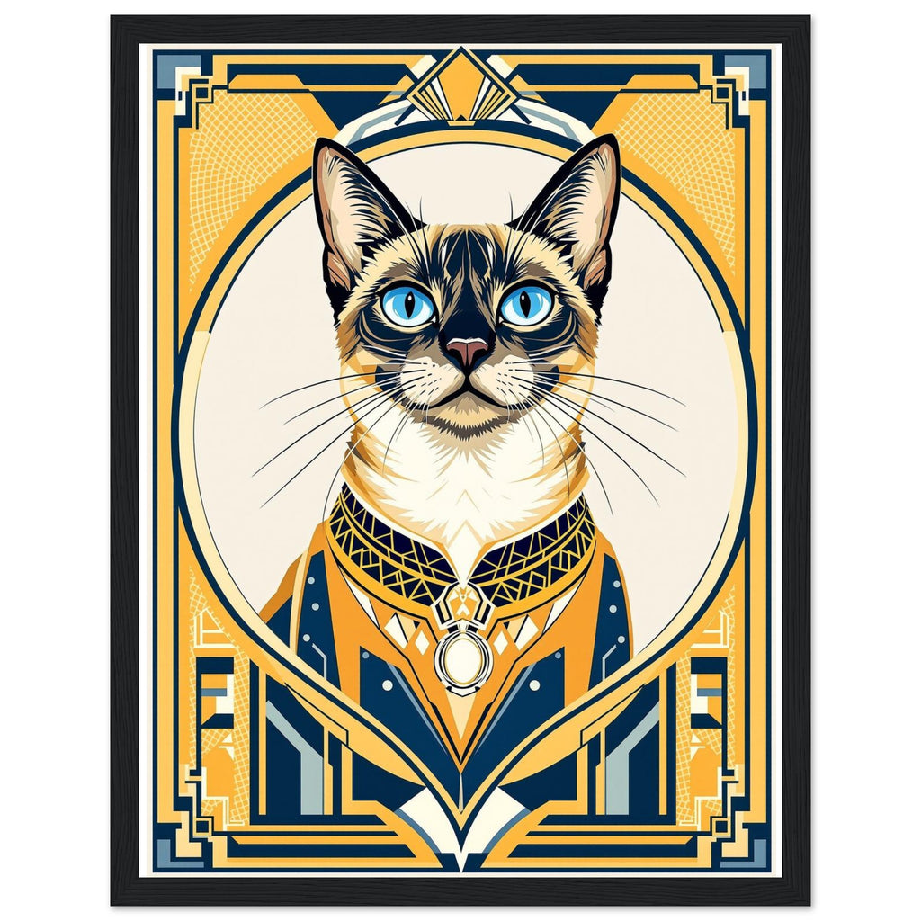 Siamese Cat Elegance Framed Print Wall Art Ready to Hang UK — Framed Art Print | Wild Thread Co UK