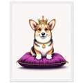 Corgi Royal Framed Art Print — detail view | Wild Thread Co
