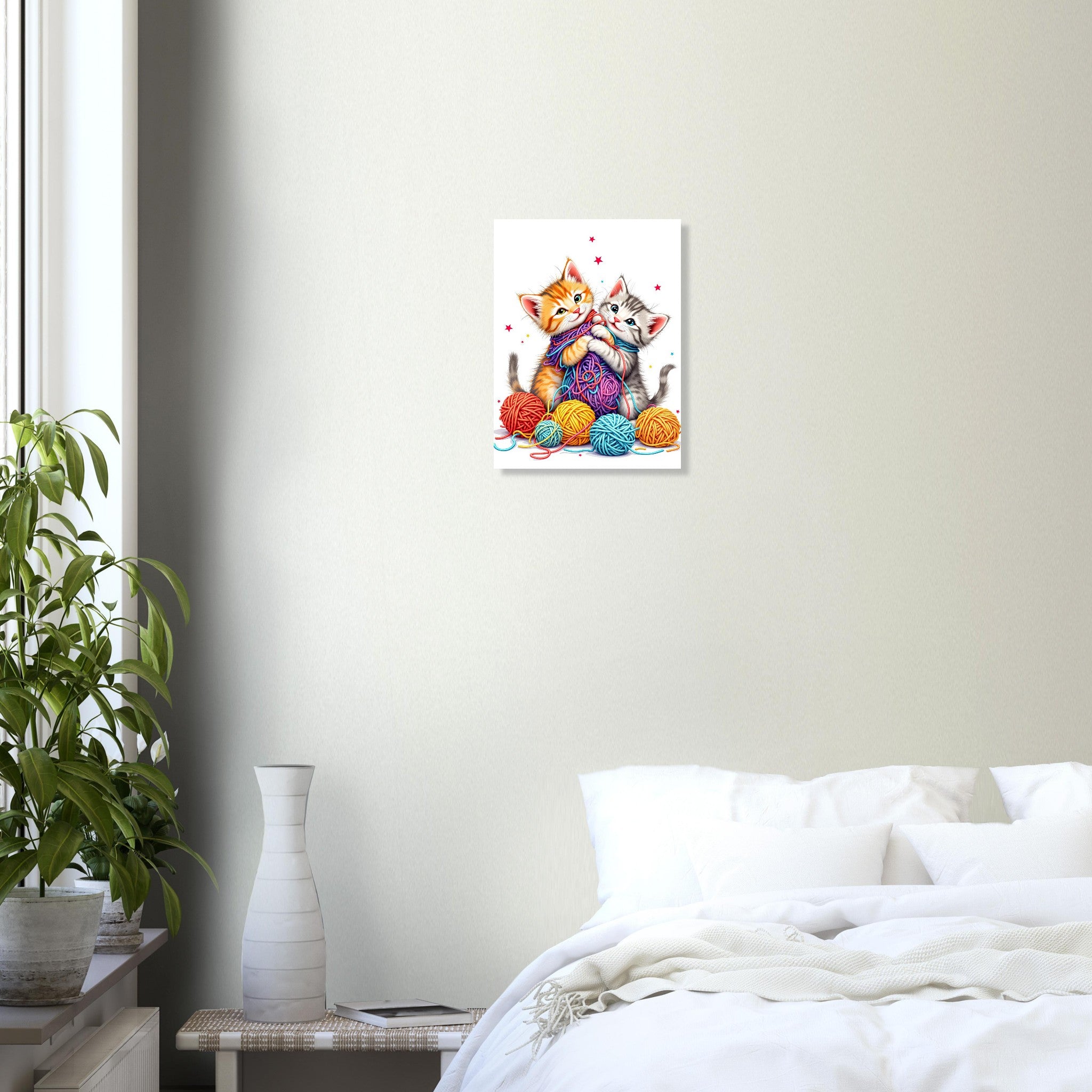 Cats Playing Yarn Art Print Poster Wall Art UK — Art Print | Wild Thread Co