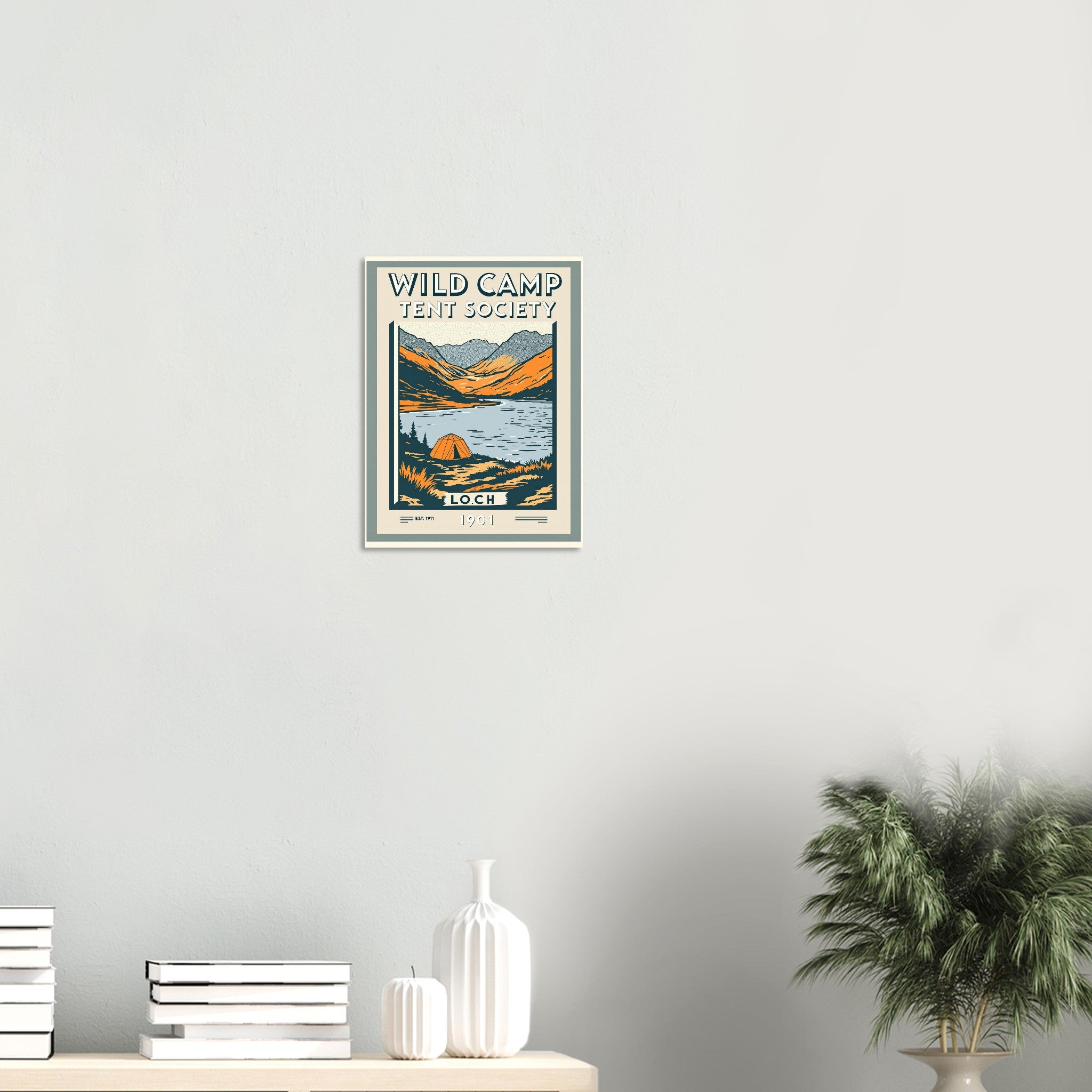 Wild Camp Vintage Travel Poster Art Print — detail view | Wild Thread Co