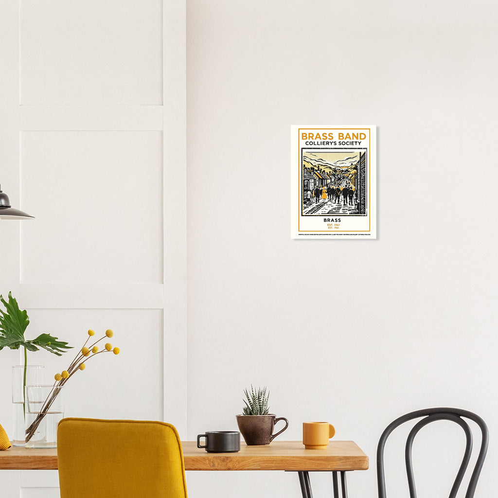 Brass Band Vintage Travel Poster Art Print — detail view | Wild Thread Co