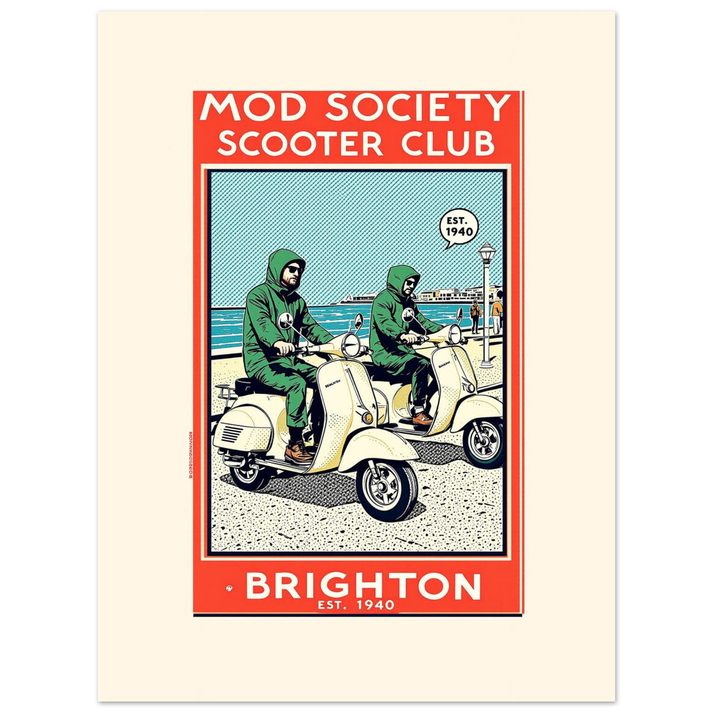 Mod Society Vintage Travel Poster Art Print — detail view | Wild Thread Co