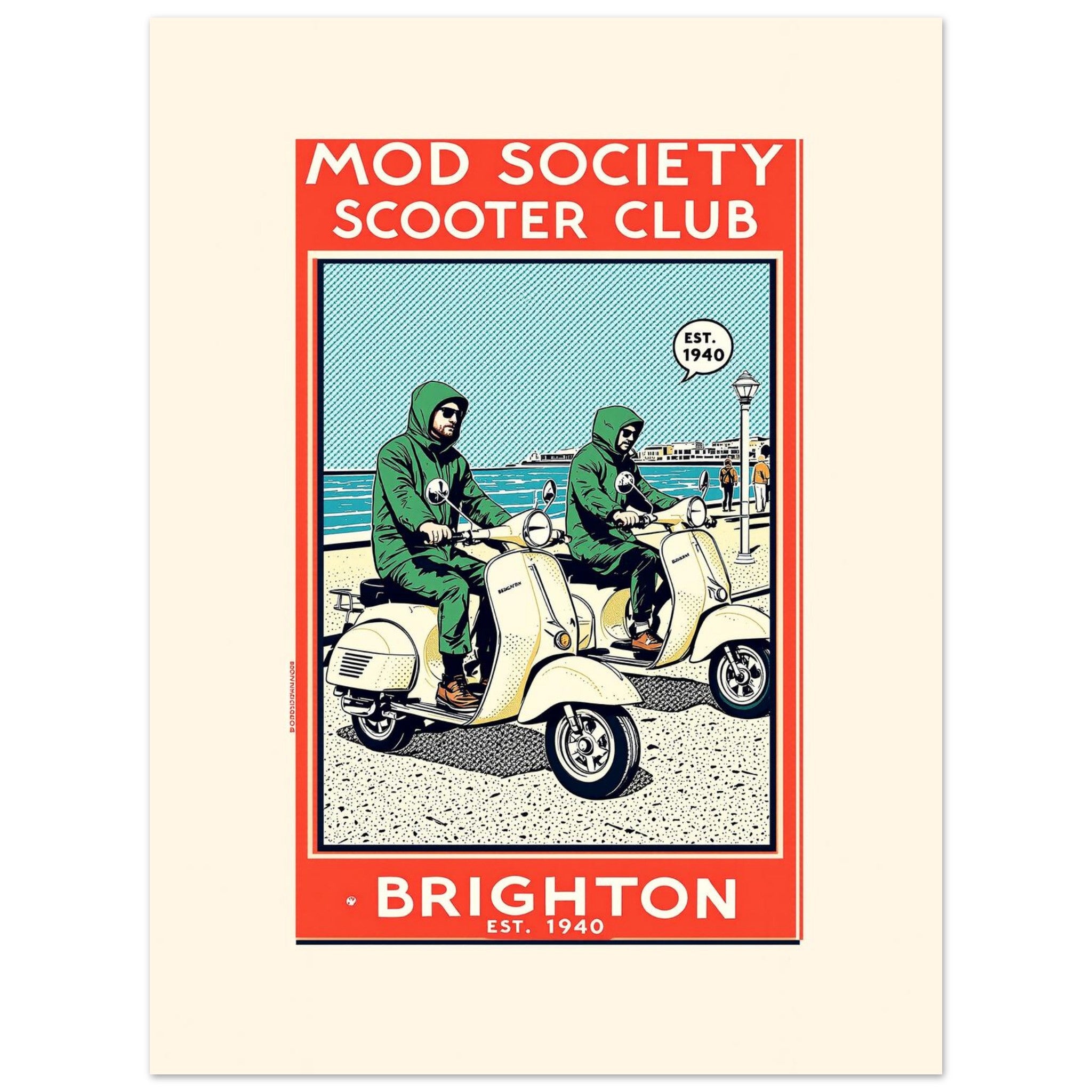 Mod Society Vintage Travel Poster Art Print — detail view | Wild Thread Co