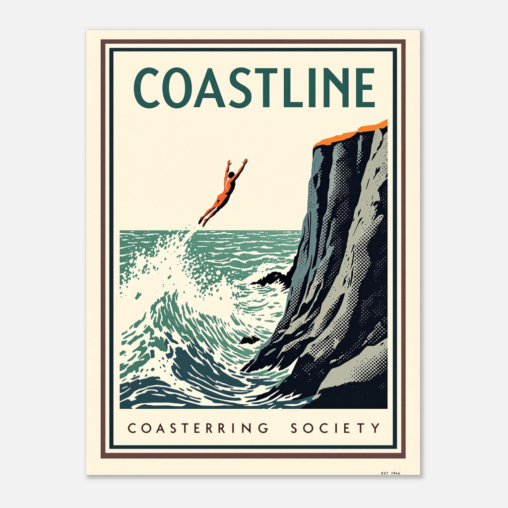 Coastline Vintage Travel Poster — Art Print | Wild Thread Co