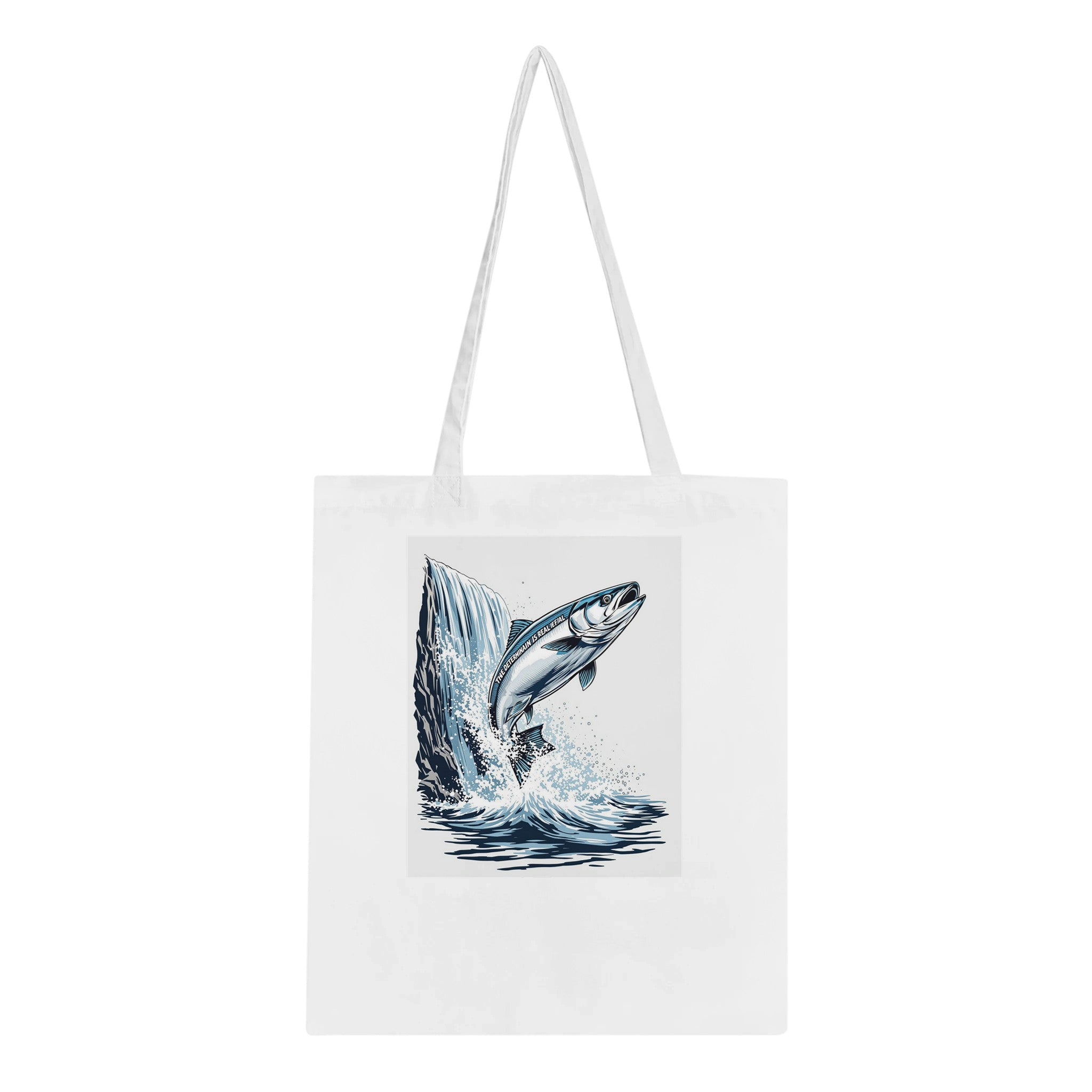 Salmon Leaping Waterfall Determination Tote Bag Cotton Shopper UK — Tote Bag | Wild Thread Co UK