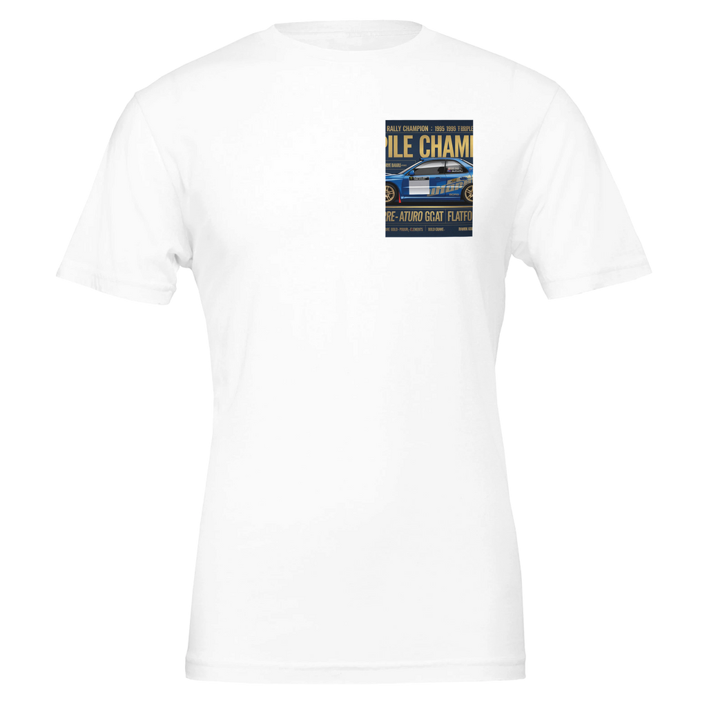 Subaru Wrx Sti Triple Wrc Champion Spec T-Shirt — detail view | Wild Thread Co