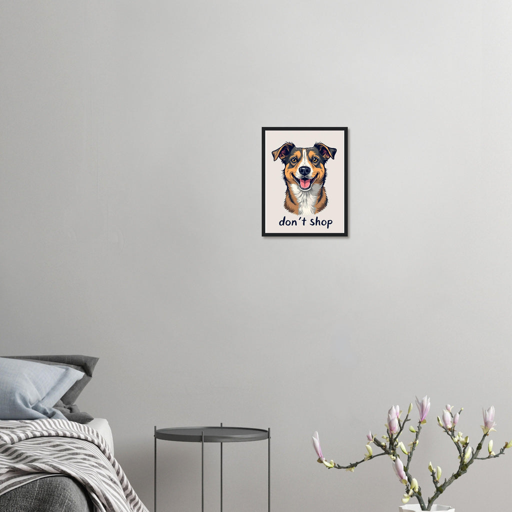 Rescue Dog Hero Framed Print Wall Art Ready to Hang UK Framed Art Print — detail view | Wild Thread Co