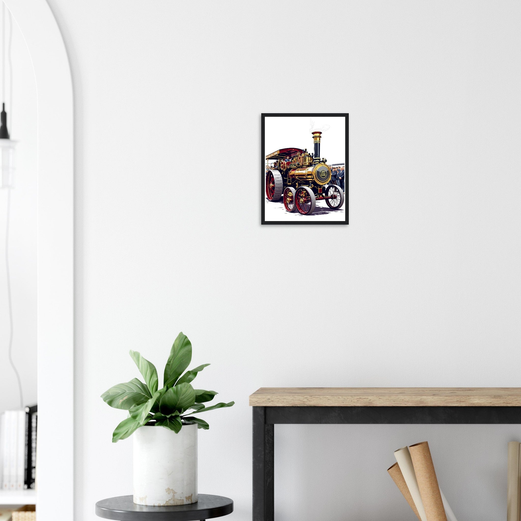 Steam Traction Engine Rally Framed Art Print — detail view | Wild Thread Co