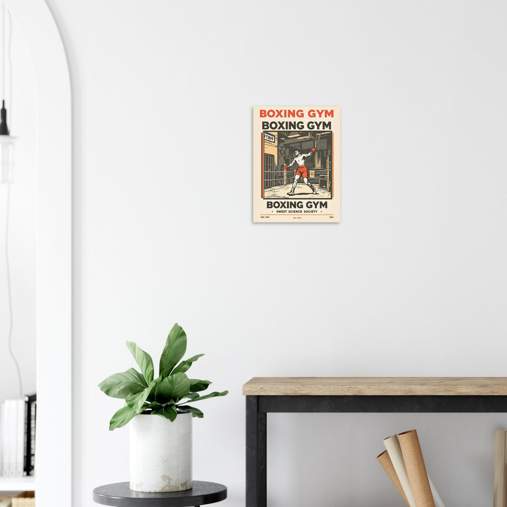 Boxing Gym Vintage Travel Poster Art Print — detail view | Wild Thread Co