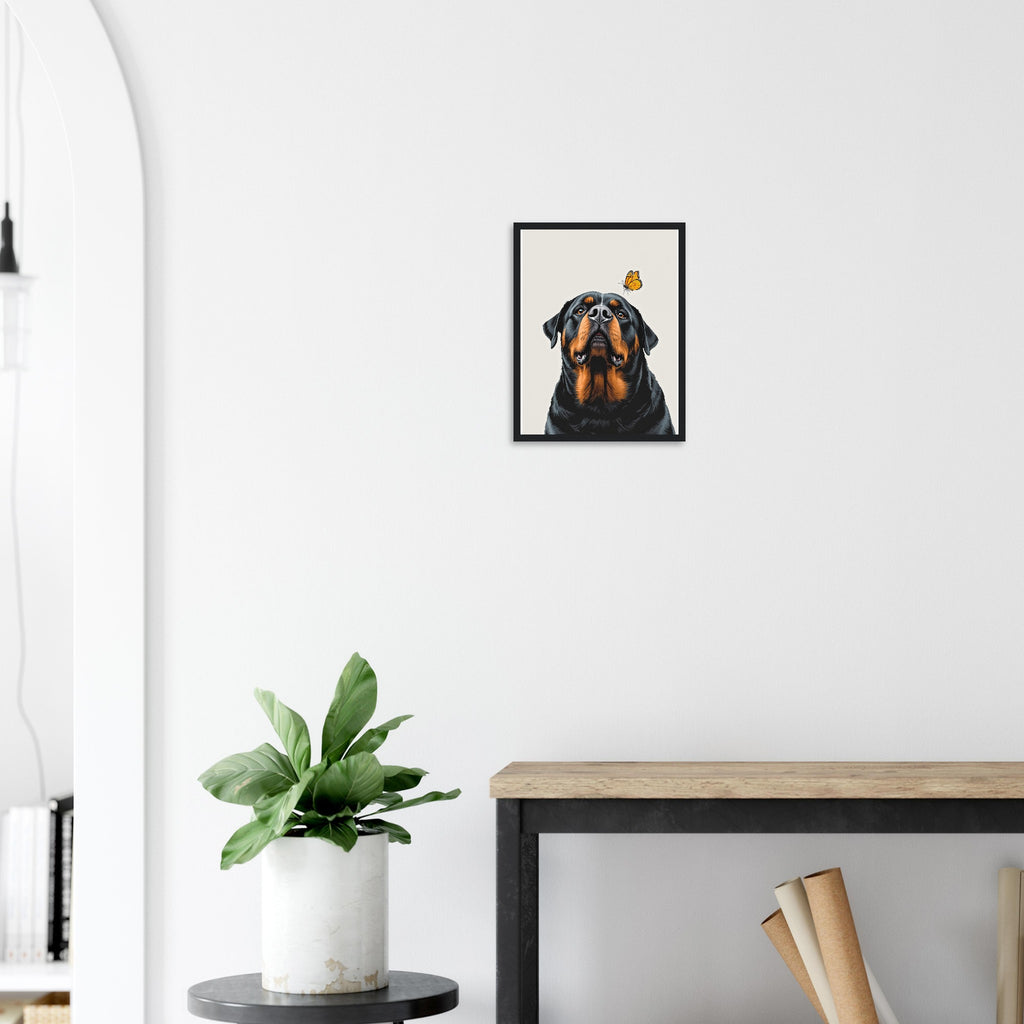 Rottweiler Gentle Framed Art Print — detail view | Wild Thread Co