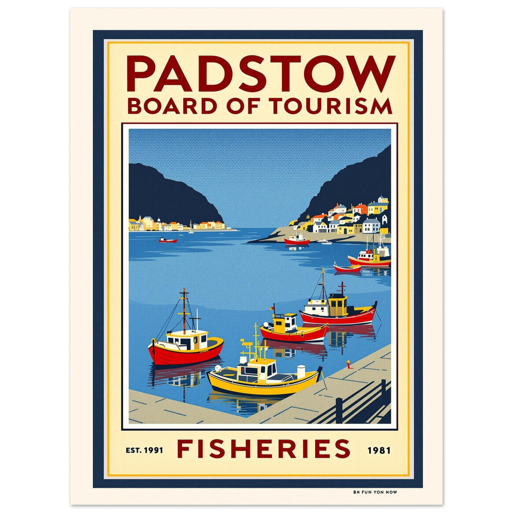 Padstow Vintage Travel Poster Art Print — detail view | Wild Thread Co