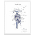 Builder Patent Drawing Hands Framed Print — Framed Art Print | Wild Thread Co