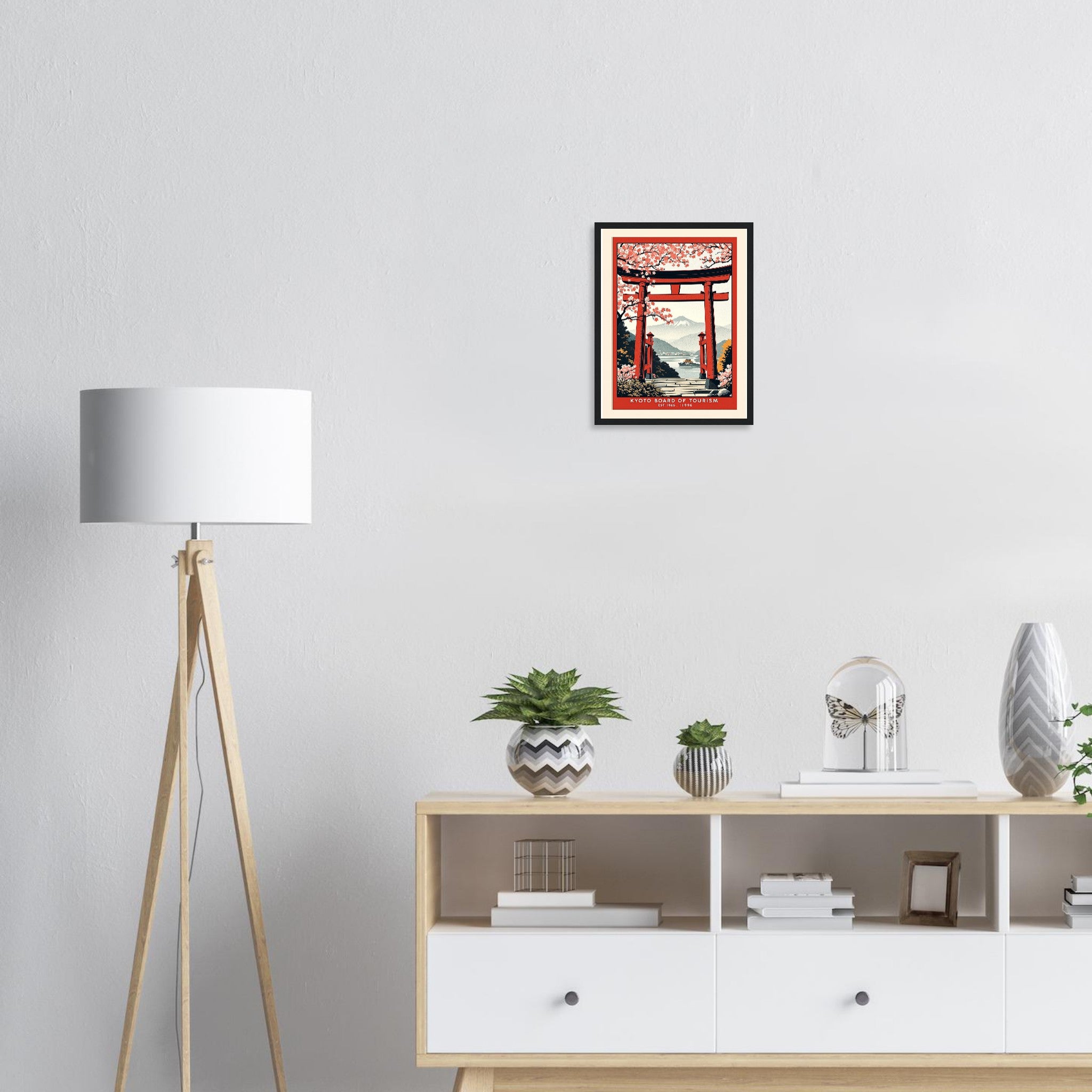Kyoto Vintage Travel Poster Framed Art Print — detail view | Wild Thread Co