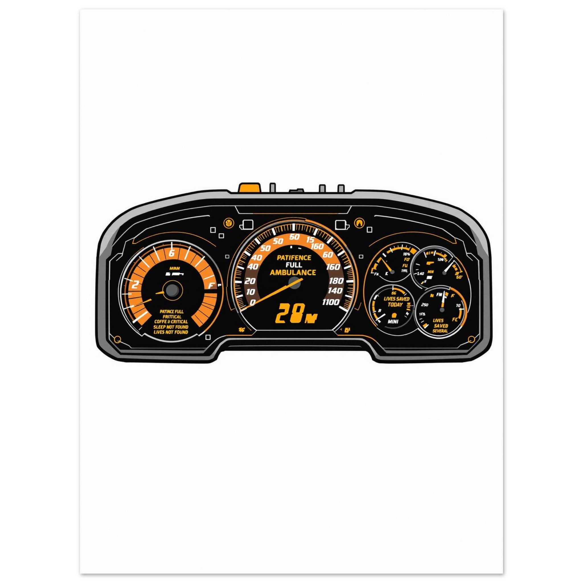 Paramedic Instrument Panel Art Print Art Print — detail view | Wild Thread Co