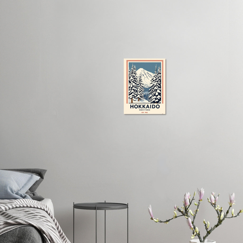 Hokkaido Vintage Travel Poster Art Print — detail view | Wild Thread Co