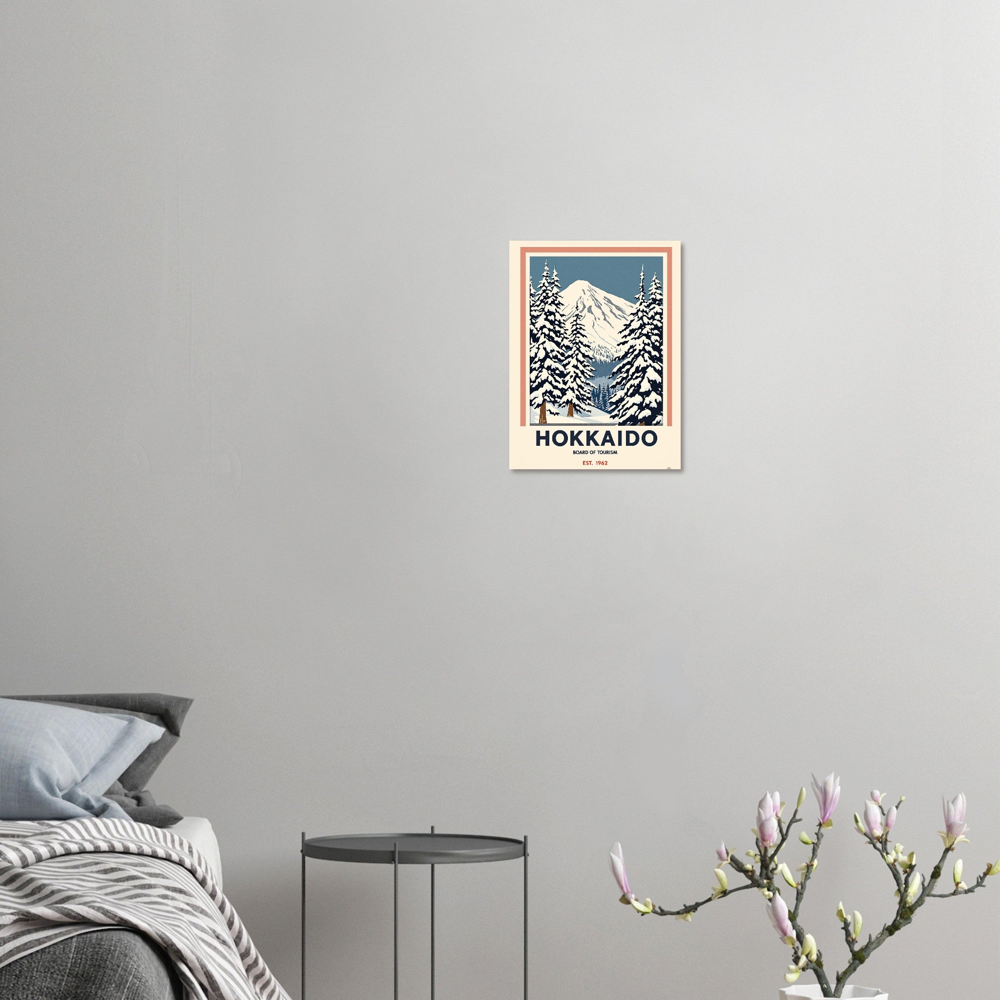 Hokkaido Vintage Travel Poster Art Print — detail view | Wild Thread Co