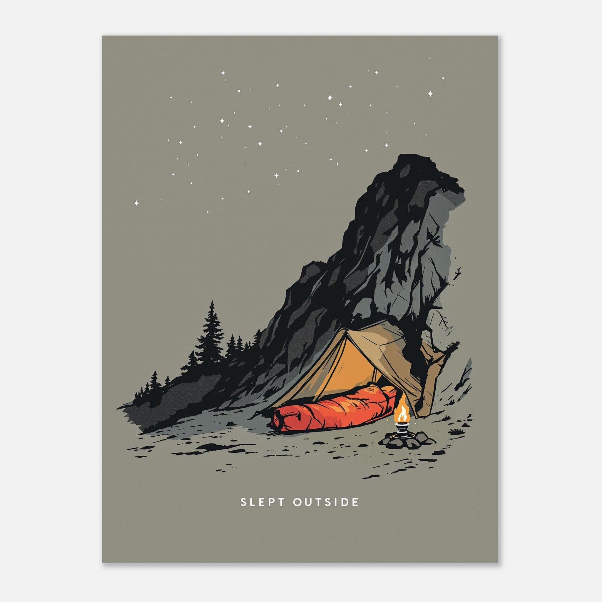 Wild Camping Bivouac A1 Art Print Art Print — detail view | Wild Thread Co