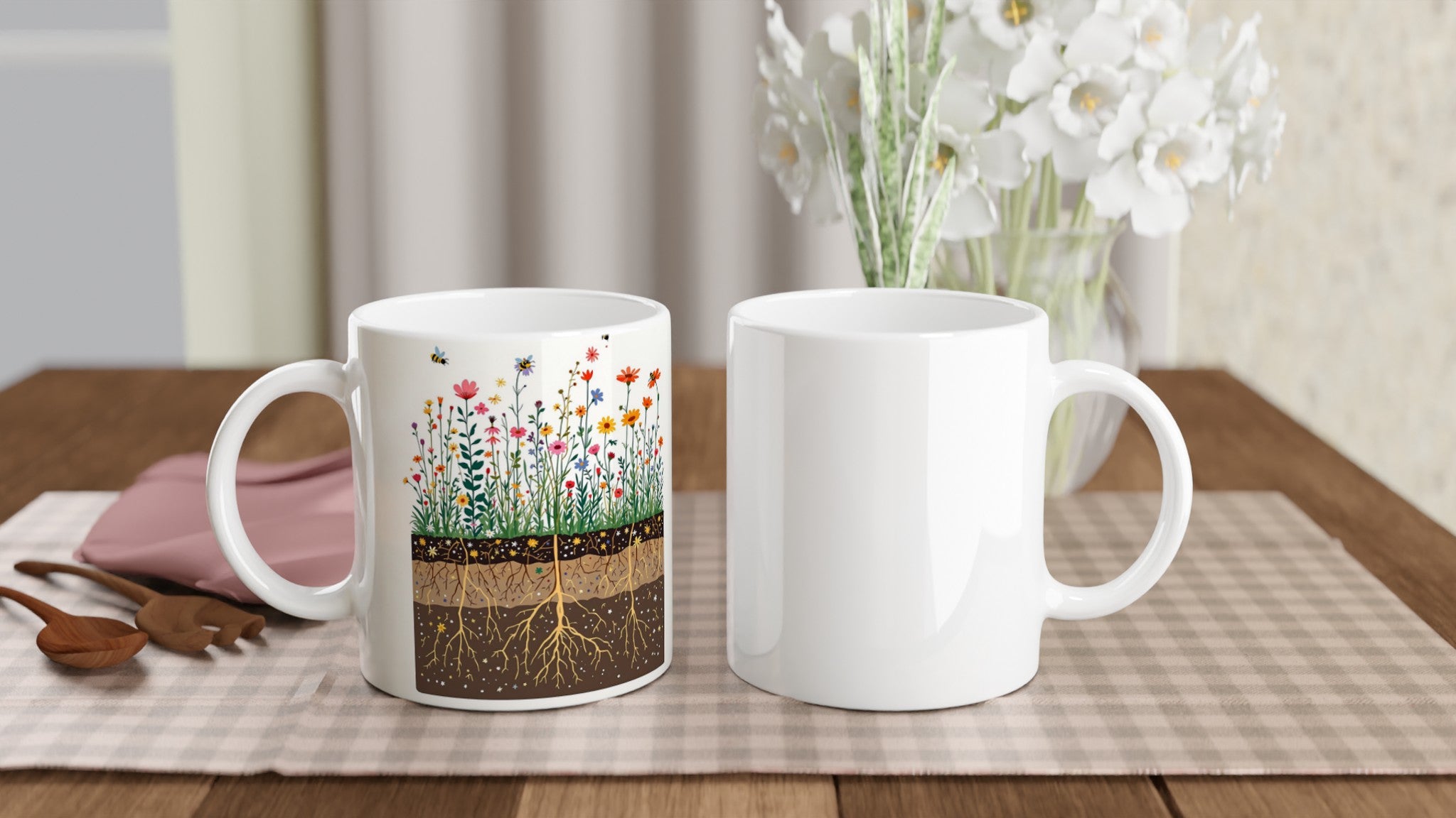Wildflower Meadow Pollinator Mug — detail view | Wild Thread Co