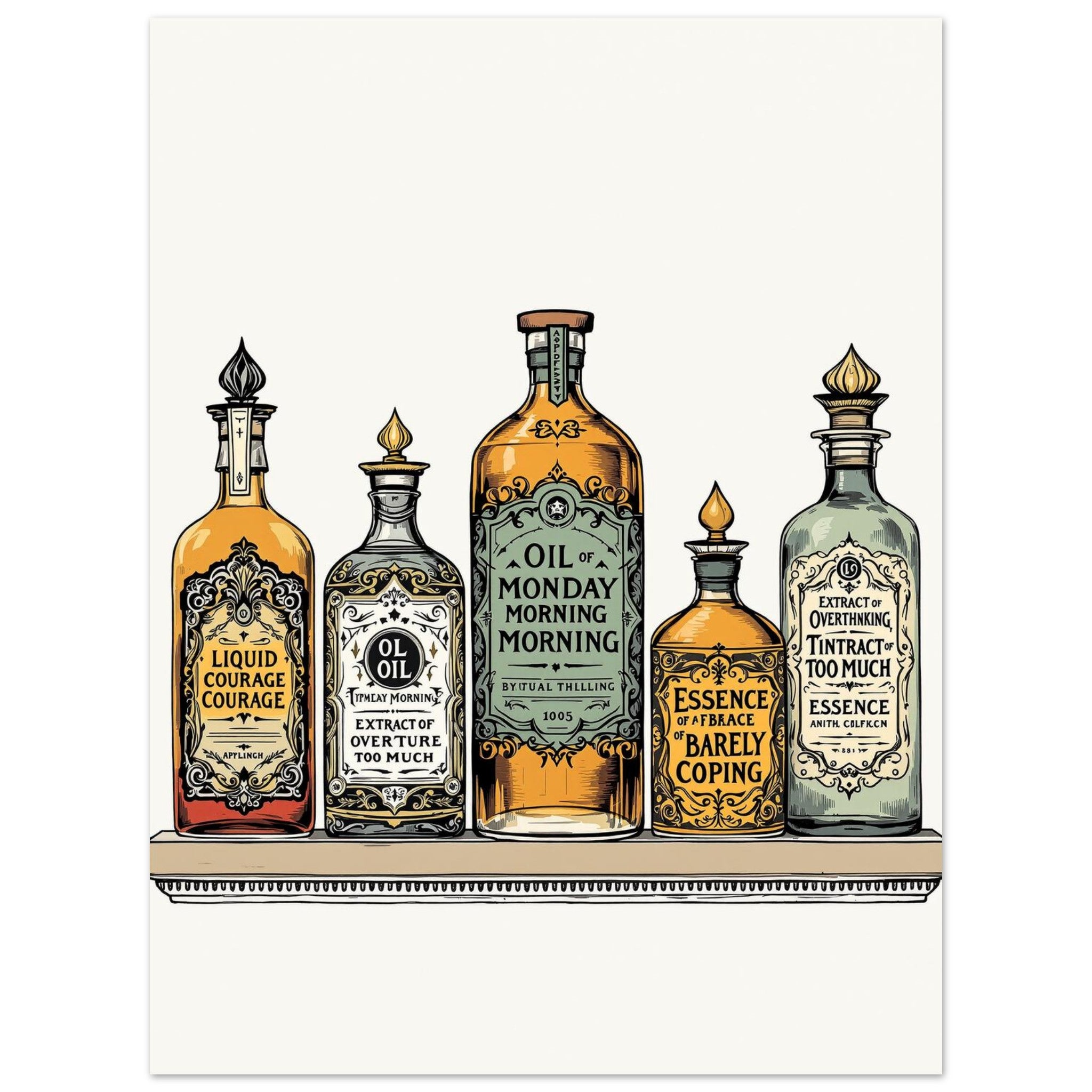 Dark Academia Apothecary Art Print Poster Wall Art UK — Art Print | Wild Thread Co