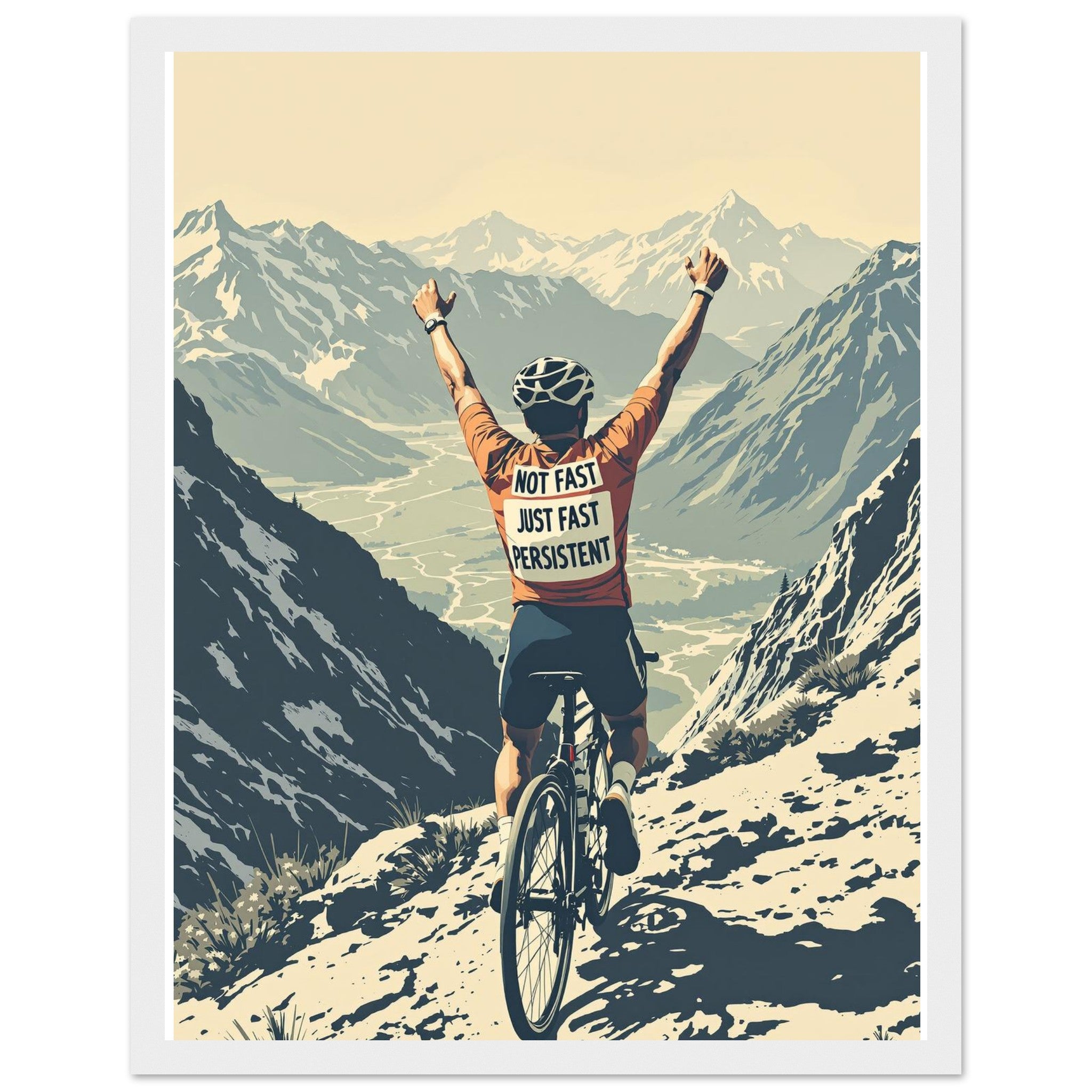 Cycling The Cols Framed Art Print — detail view | Wild Thread Co