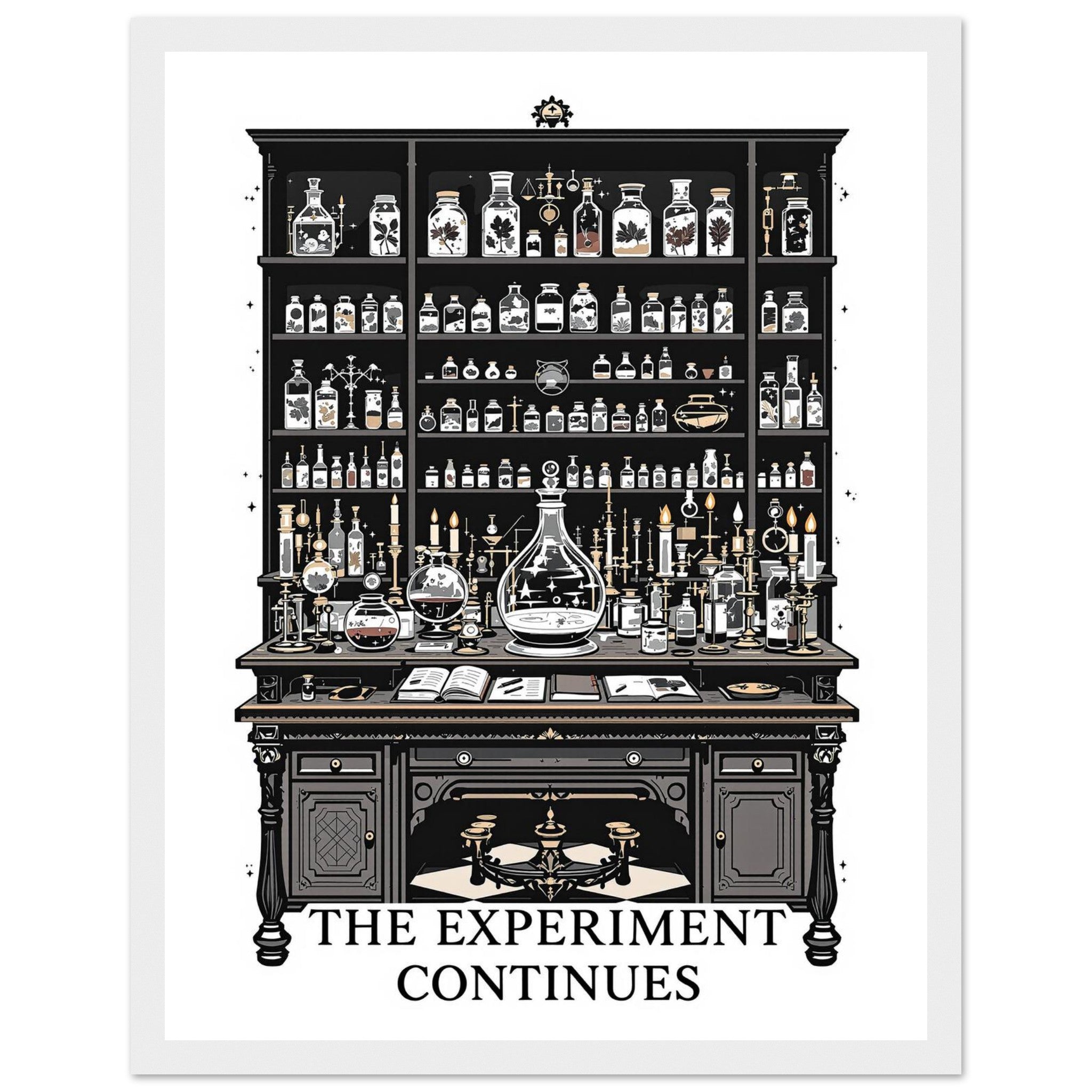 Dark Academia Victorian Laboratory Print Material — detail view | Wild Thread Co