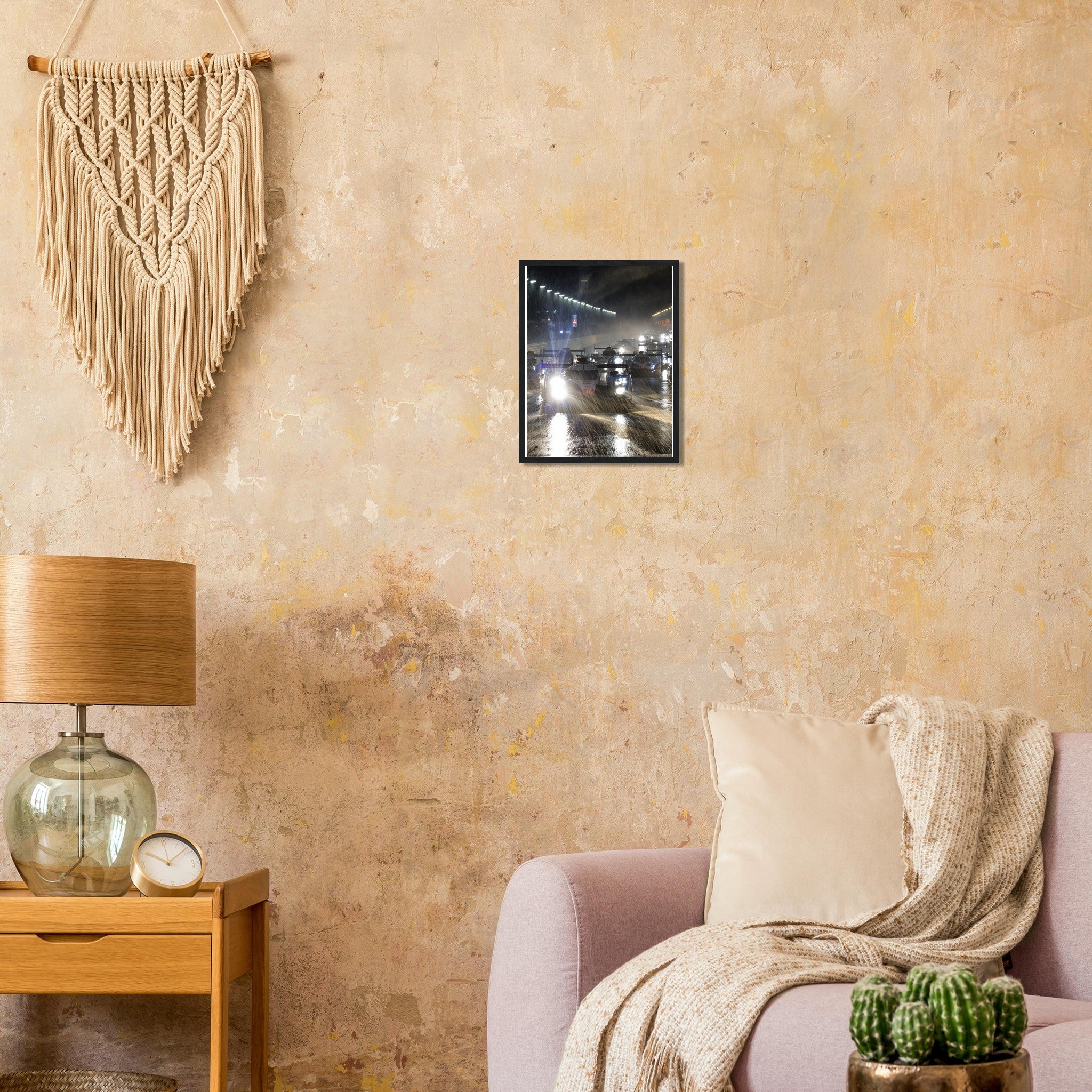 Le Mans Night Racing Framed Art Print — detail view | Wild Thread Co