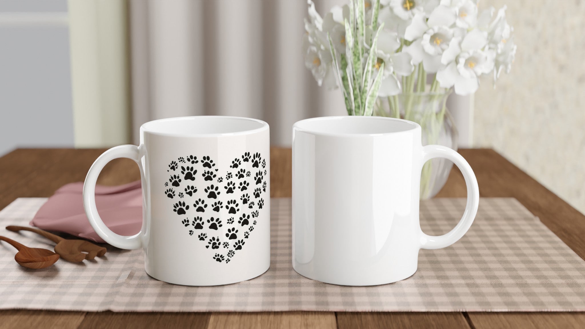 Cat Paw Prints Mug Coffee Tea Ceramic 11oz — Mug | Wild Thread Co