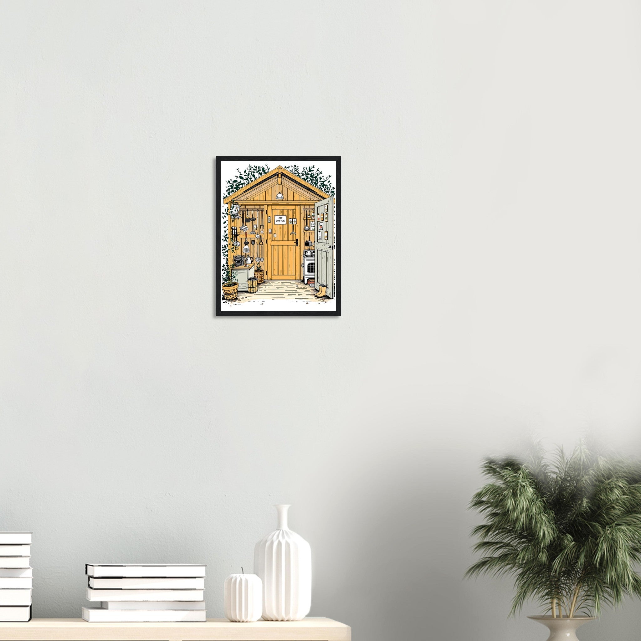 Allotment Shed Sanctuary Framed Print — Framed Art Print | Wild Thread Co