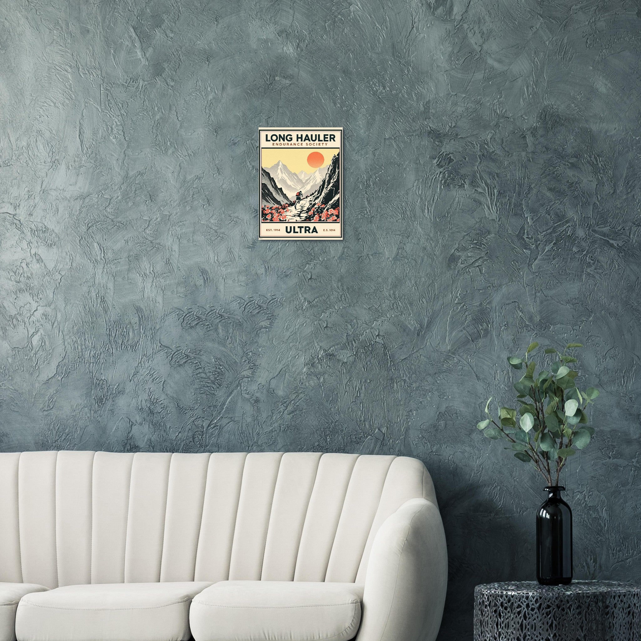 Long Hauler Vintage Travel Poster Art Print — detail view | Wild Thread Co