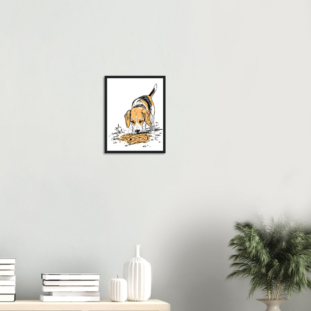 Beagle Nose Framed Art Print — detail view | Wild Thread Co