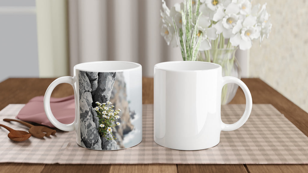 Sea Campion Cliff Crack Granite Mug — detail view | Wild Thread Co