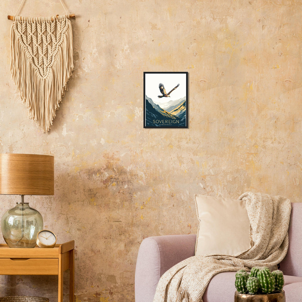 Golden Eagle Highland Glen Thermal Framed Art Print — detail view | Wild Thread Co