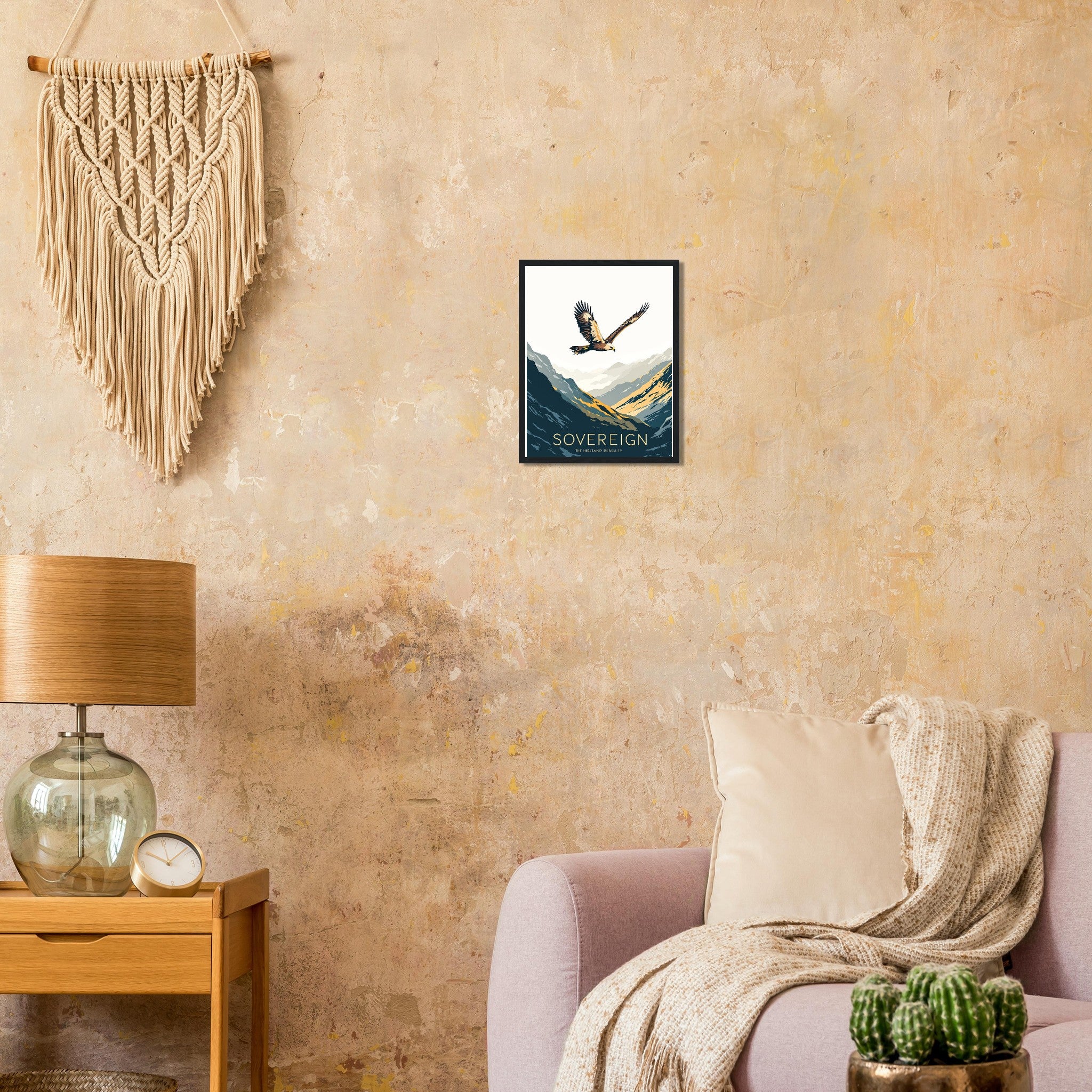 Golden Eagle Highland Glen Thermal Framed Art Print — detail view | Wild Thread Co