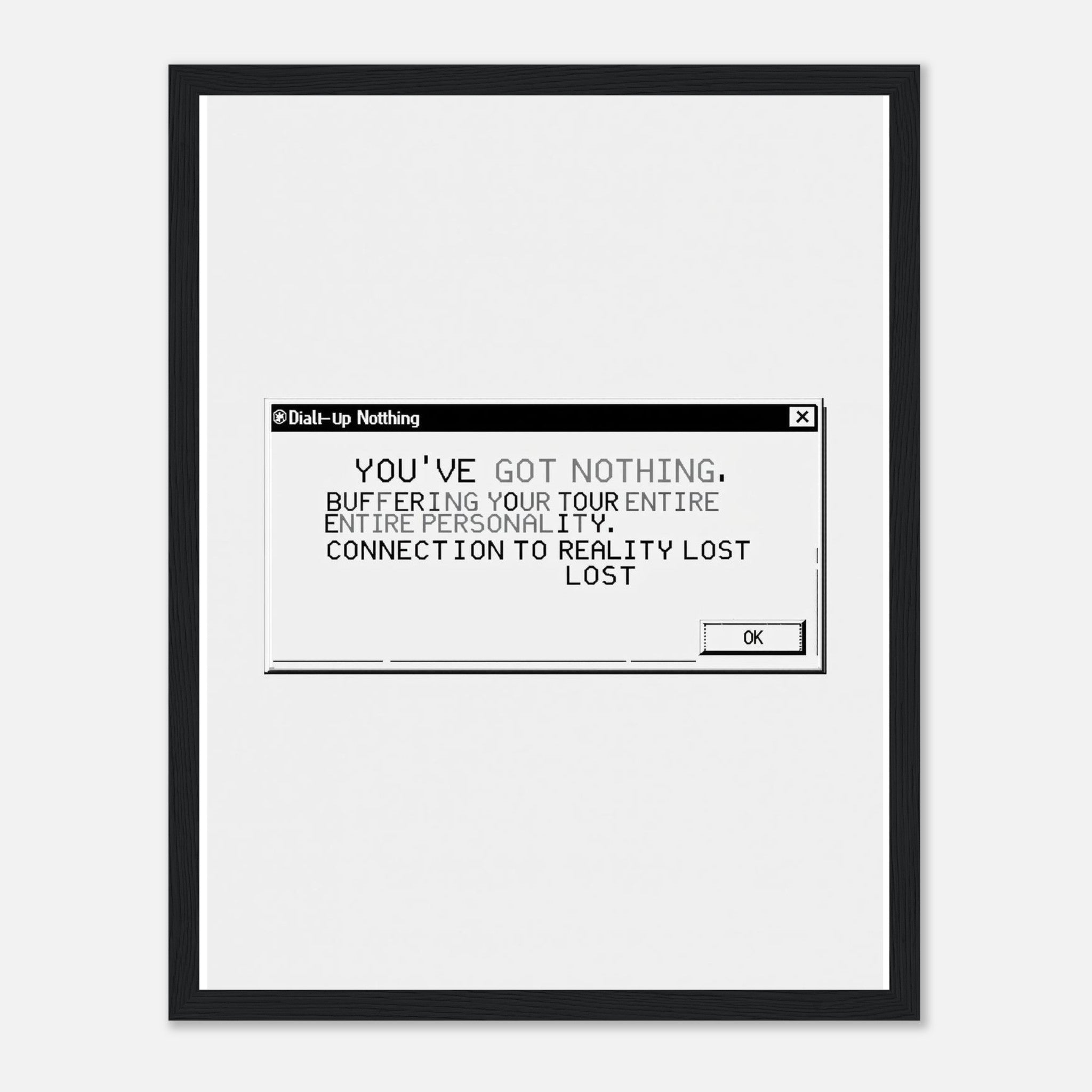 Y2k Dial Up Internet Rage Framed Print Wall Art Ready to Hang UK Framed Art Print — detail view | Wild Thread Co