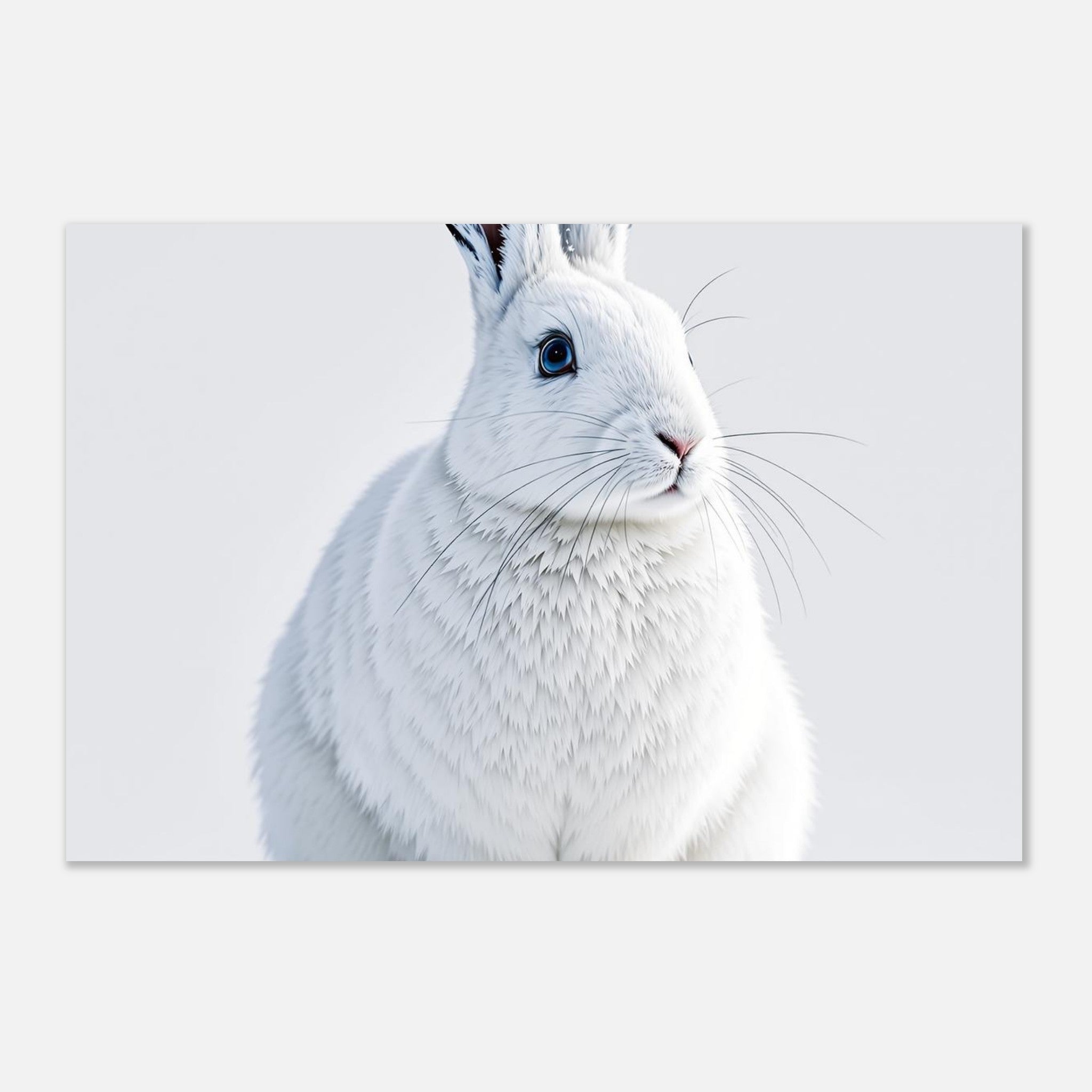 Mountain Hare White Winter Snow Print Material — detail view | Wild Thread Co