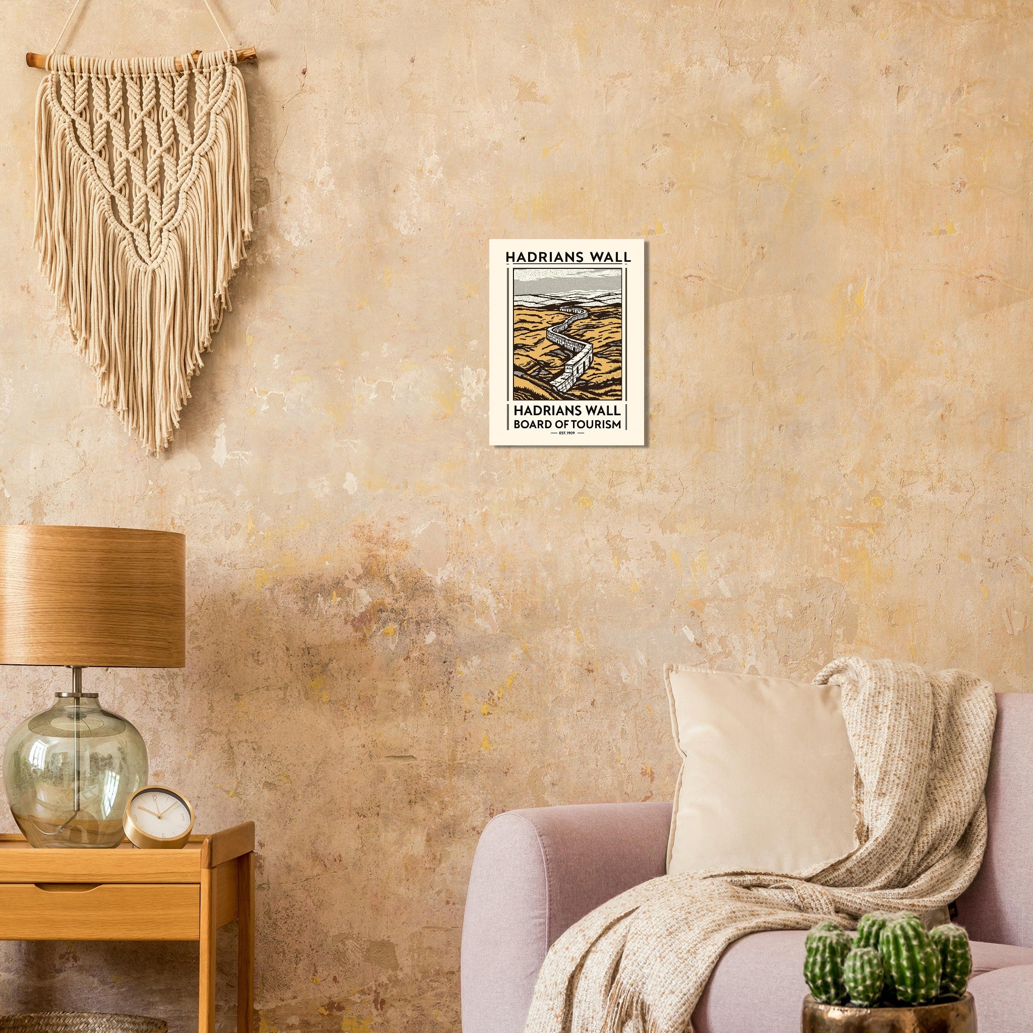 Hadrians Wall Vintage Travel Poster Art Print — detail view | Wild Thread Co