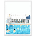 Art Deco Outdoor Lido Pool Framed Art Print — detail view | Wild Thread Co
