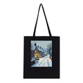 Snowfall Village Pub Light Tote Bag Cotton Shopper UK Tote Bag — detail view | Wild Thread Co
