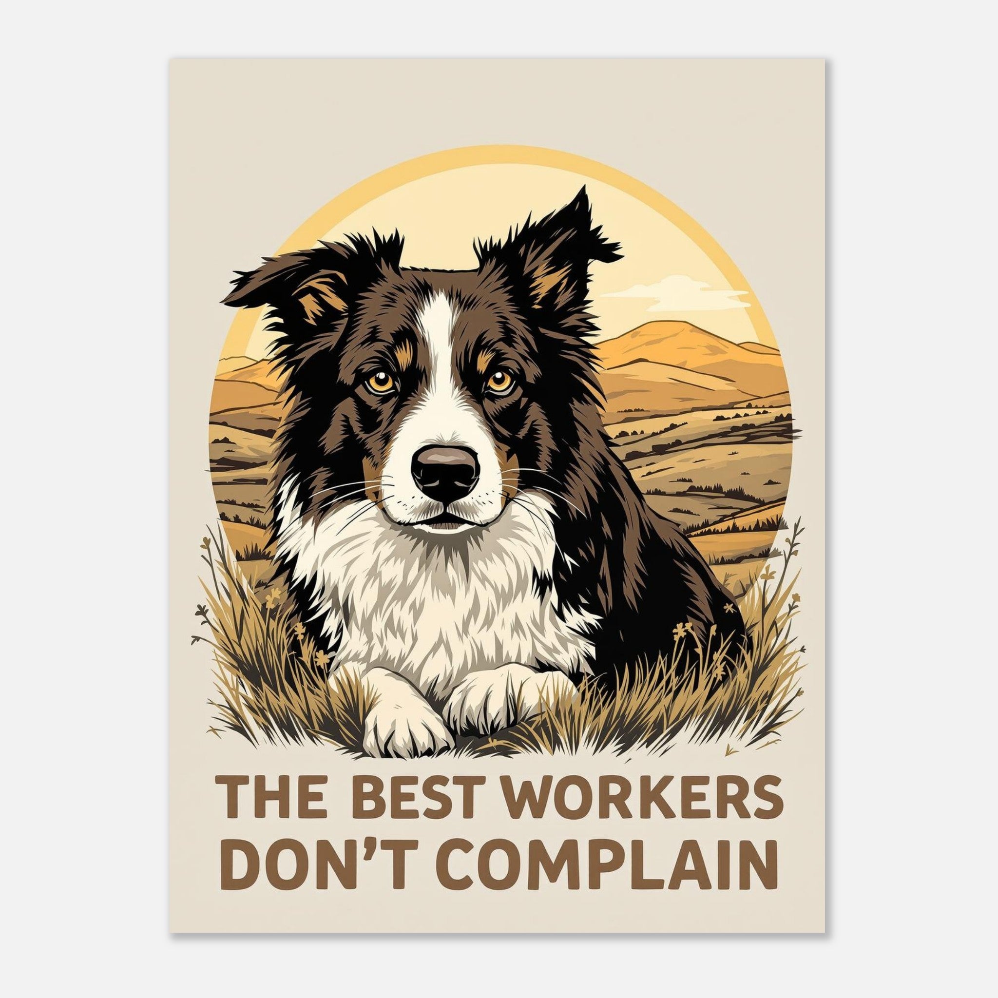 Border Collie Working Dog A1 Art Print Poster Wall Art UK — Art Print | Wild Thread Co